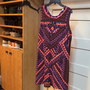 Parker Orange and Purple Beaded Mini Dress